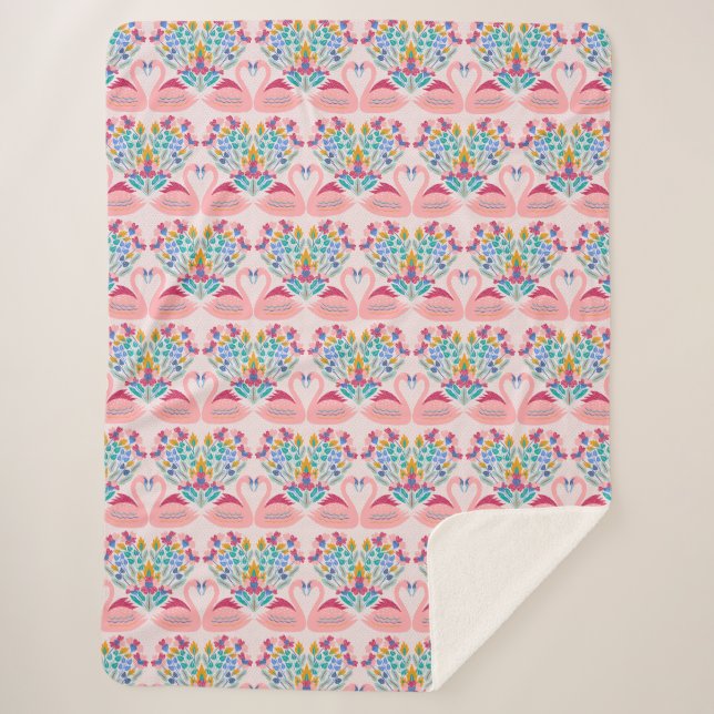 Swans Love - Couples Valentine’s Day Blanket (Front)