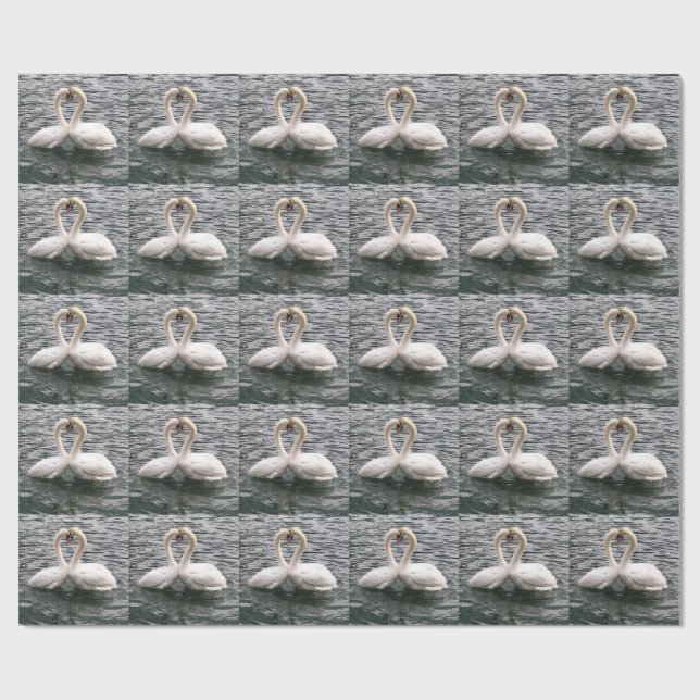 Swans & Love Valentine's Day Wrapping Paper (Flat)