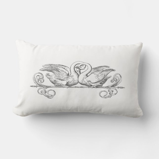 Swans Lumbar Pillow (Front)