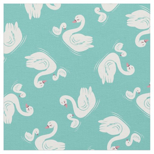 Swans Mama and Baby Cute Kids Fabric