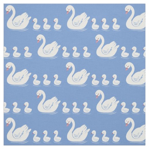 Swans Mama and Baby Cute Kids Fabric