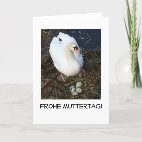 swans nest mothers day card german