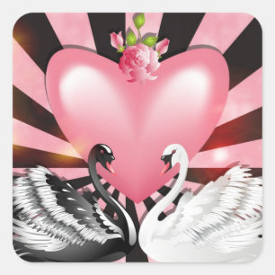 Swans of love stickers