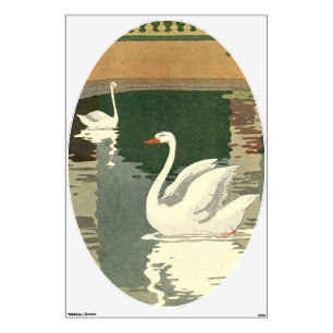 Swans on Castle Lake Wall Decal