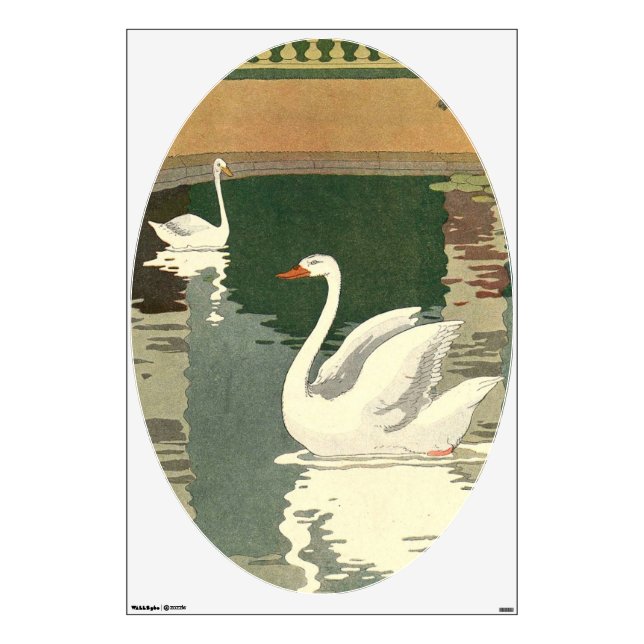 Swans on Castle Lake Wall Decal (Front)