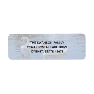 Swans on Lake Return Address Label
