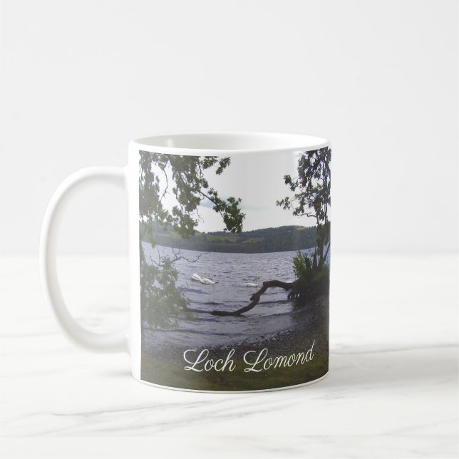 Swans on Loch Lomond Coffee Mug (Left)