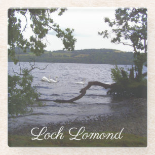 Swans on Loch Lomond Glass Coaster