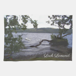 Swans on Loch Lomond Kitchen Towel