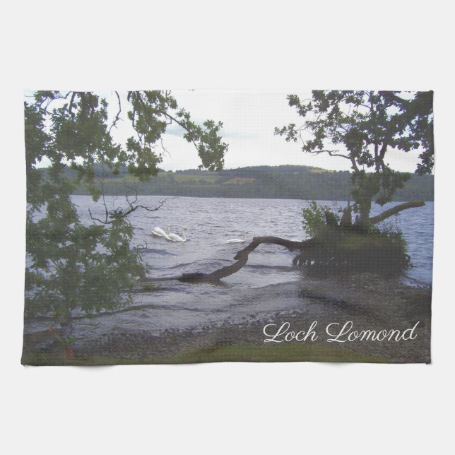 Swans on Loch Lomond Kitchen Towel (Horizontal)
