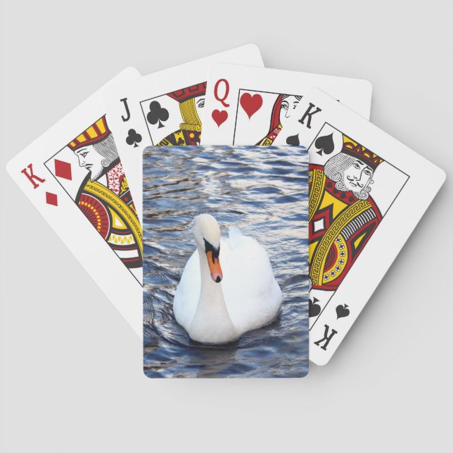 Swans on water poker cards (Back)