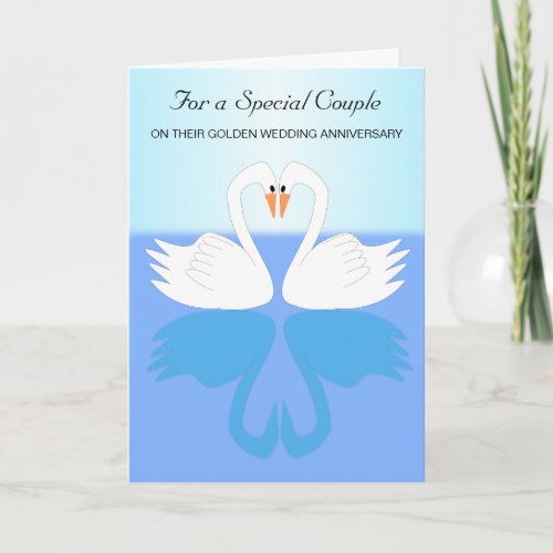 Swans Personalised 50th Wedding Anniversary Card