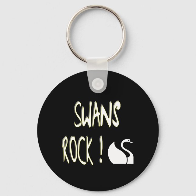 Swans Rock! Keychain (Front)