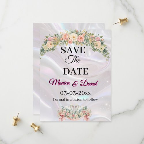 Swans Save the Date Wedding Card