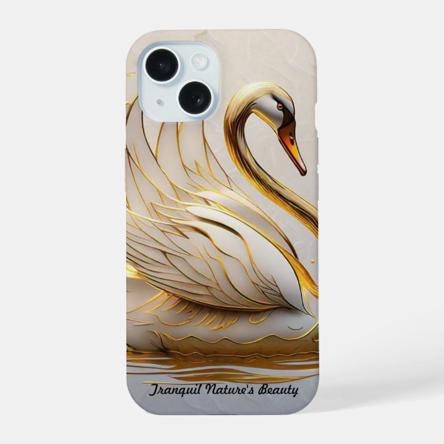 "Swan's Serene Escape" Iphone Case (Back)