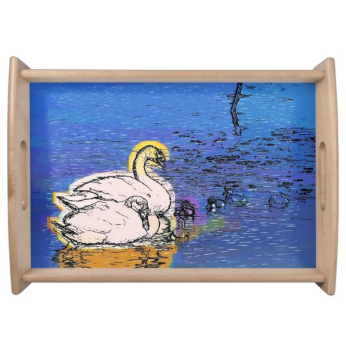 SWANS SERVING TRAY