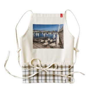 Swans shadows at Geneva lake, Switzerland Zazzle HEART Apron
