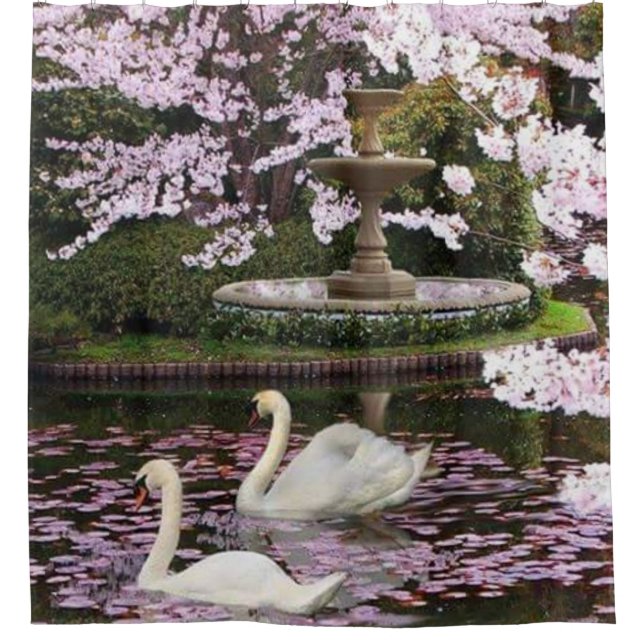 Swans Shower Curtain (Front)