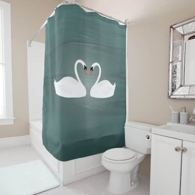 Swans Shower Curtain (In Situ)
