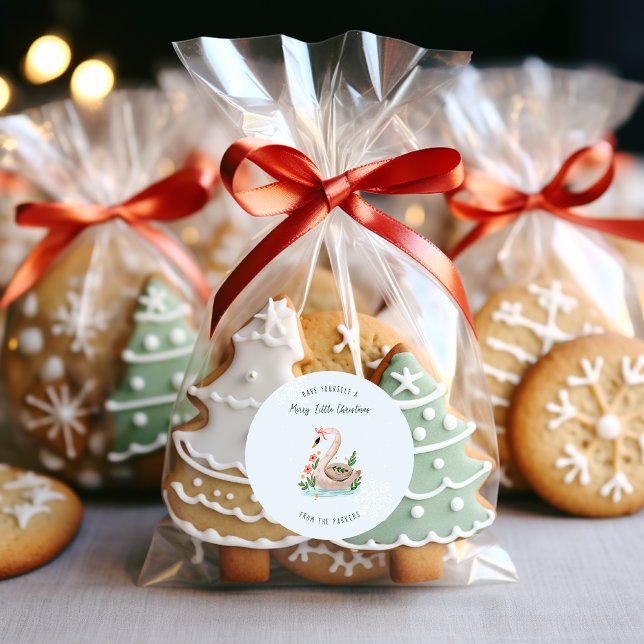 Swans Swimming | 12 Day of Christmas Holiday Classic Round Sticker (Creator Uploaded)