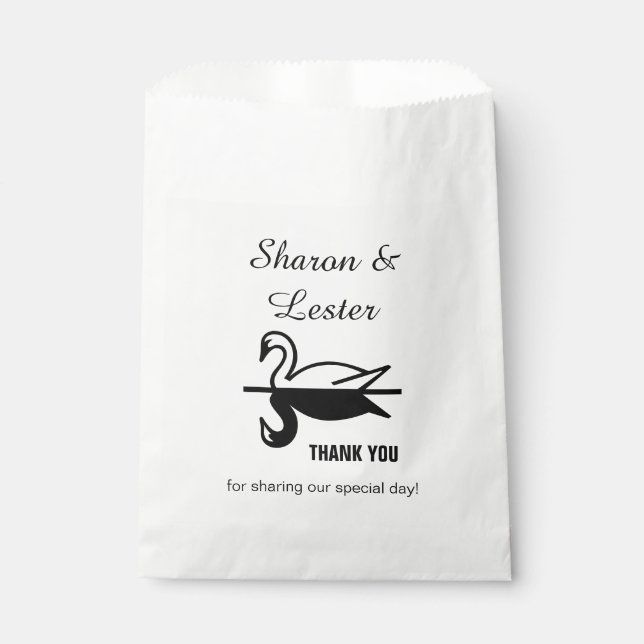 Swans Thank You Favor Bag (Front)