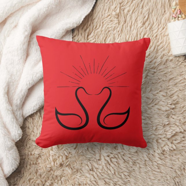 Swans Throw Pillow (Blanket)