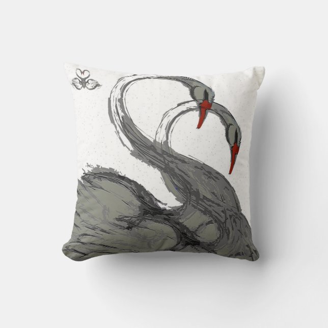 swans throw pillow (Front)