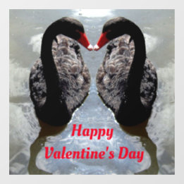 Swans Valentine Day Window Cling
