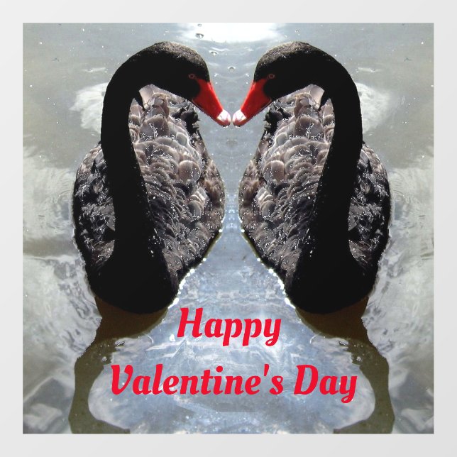 Swans Valentine Day Window Cling (Sheet)