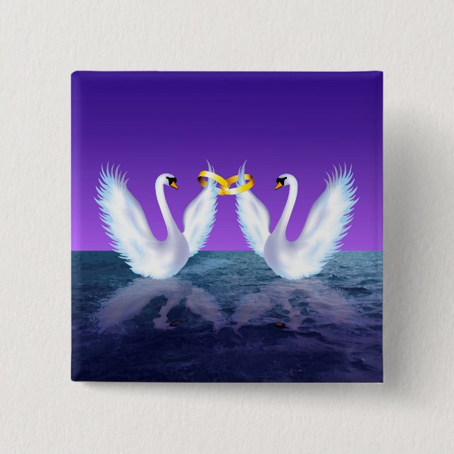 Swan's Wedding Button (Front)