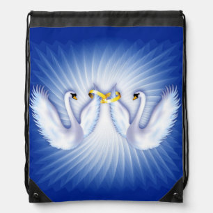 Swan's Wedding Drawstring Bag
