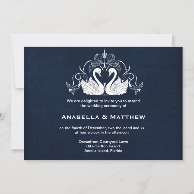 Swans wedding invitation (Front)