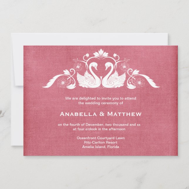 Swans wedding invitation (Front)