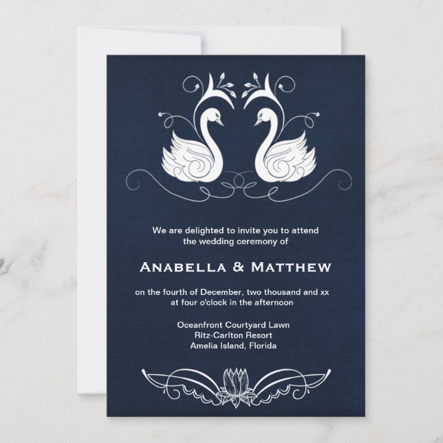 Swans wedding invitation (Front)