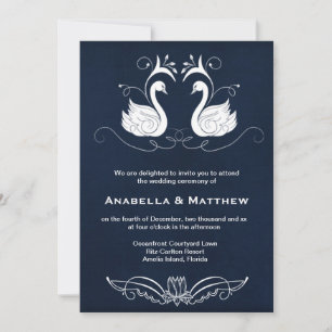 Swans wedding invitation