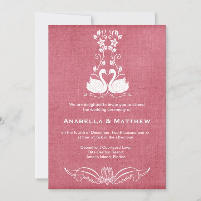 Swans wedding invitation (Front)
