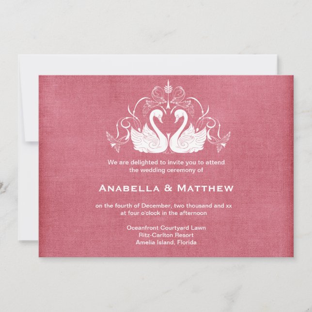 Swans wedding invitation (Front)