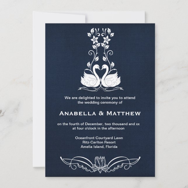 Swans wedding invitation (Front)