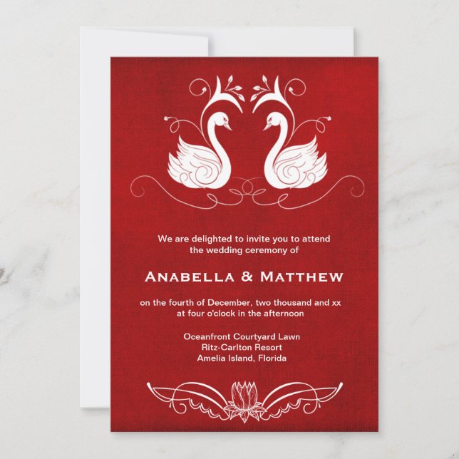 Swans wedding invitation (Front)