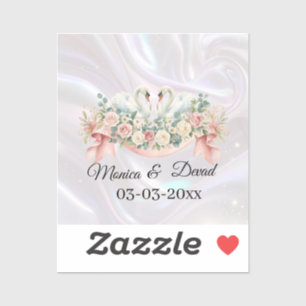 Swans Wedding Napkins Sticker