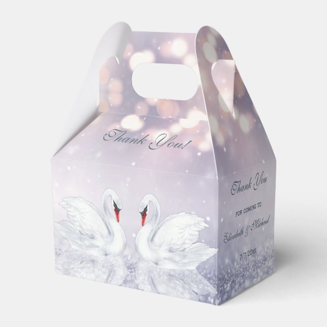 Swans Wedding Thank You  Favor Box (Front Side)
