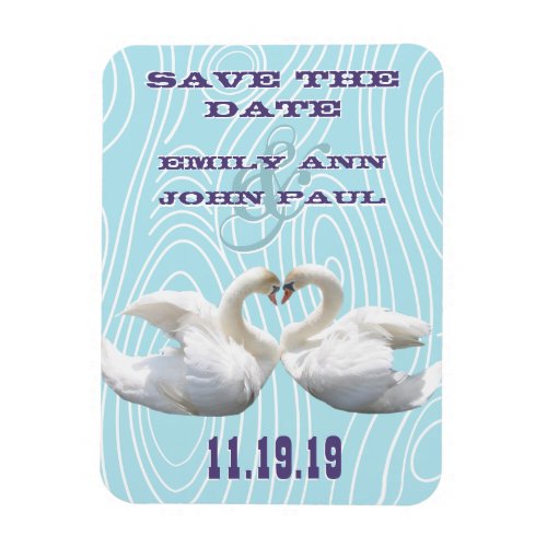 Swans Woodgrain Save the Date Magnet