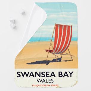 Swansea Bay Wales Seaside poster Stroller Blanket