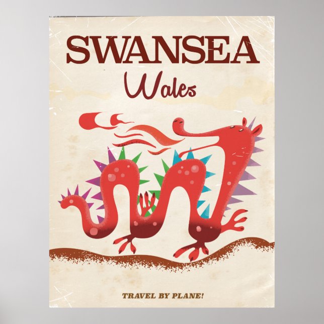 Swansea Wales Dragon poster (Front)