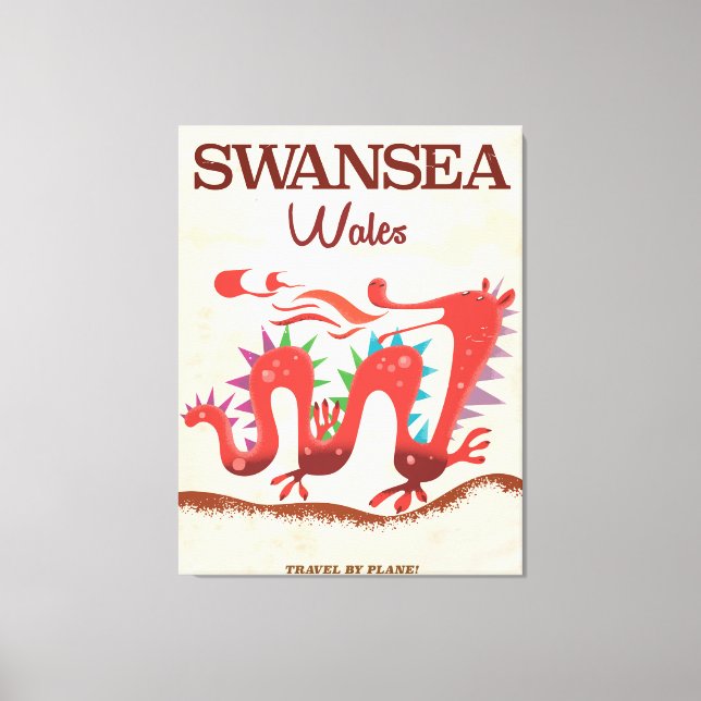 Swansea Wales Dragon poster Canvas Print (Front)