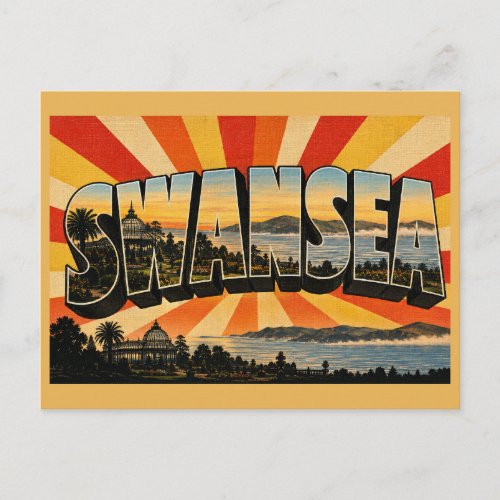 Swansea Wales Vintage Travel Art Postcard