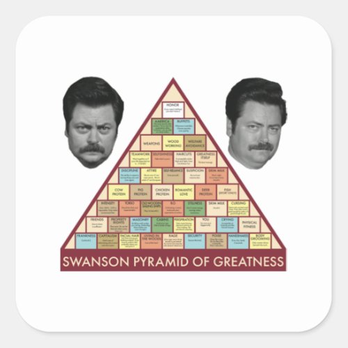 Swanson Pyramid of Greatness Square Sticker