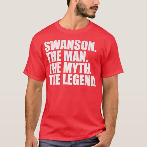 SwansonSwanson Family name Swanson last Name Swans T_Shirt
