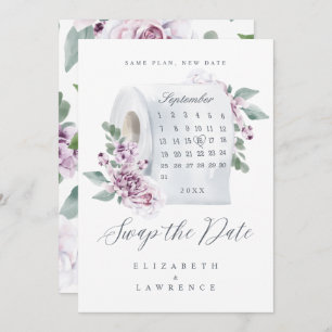 Swap the Date Florals Toilet Paper Roll Calendar Save The Date