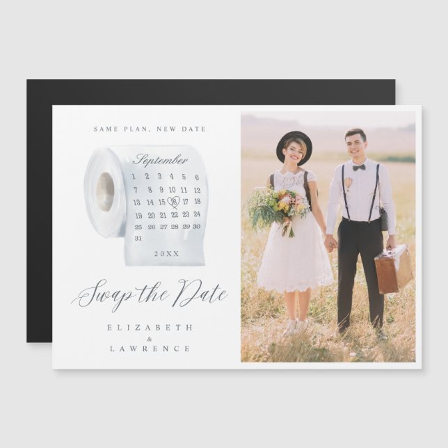 Swap the Date Toilet Paper Roll Calendar & Photo (Front/Back)